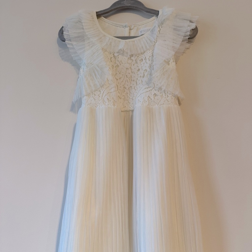 Lace cream formal dress